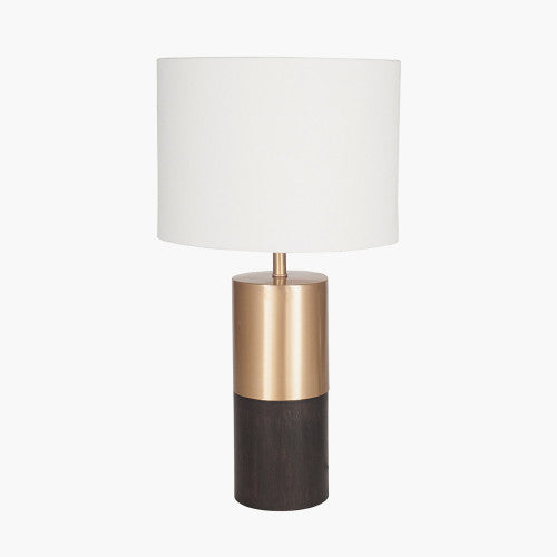 Etosha Dark Wood and Gold Metal Table Lamp - TheArtistsQuarter