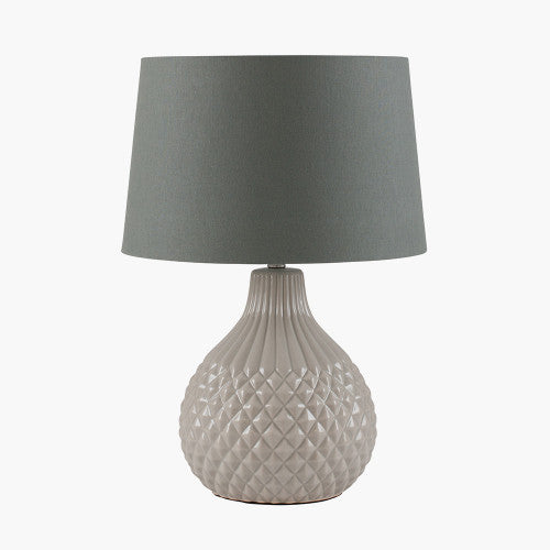 Rhea Grey Geo Ceramic Table Lamp - TheArtistsQuarter