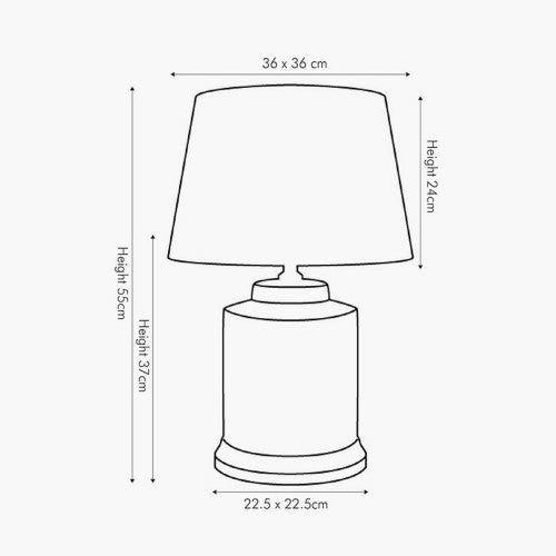 Aris Grey and White Geo Pattern Table Lamp - TheArtistsQuarter