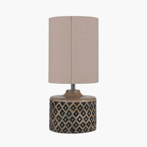 Orissa Short Wooden Diamond Table Lamp - TheArtistsQuarter