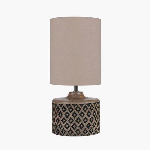 Orissa Short Wooden Diamond Table Lamp - TheArtistsQuarter