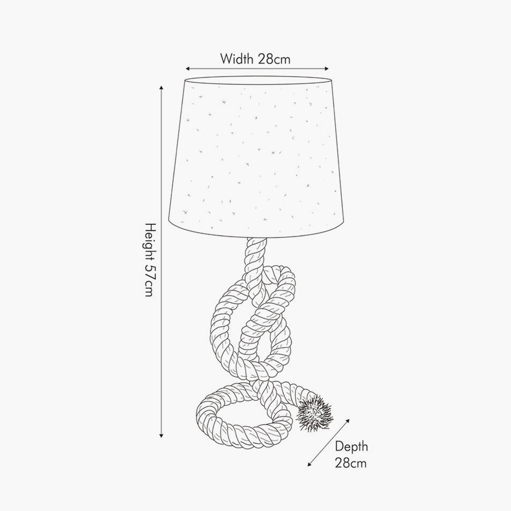 Martindale Rope Knot and Jute Table Lamp - TheArtistsQuarter