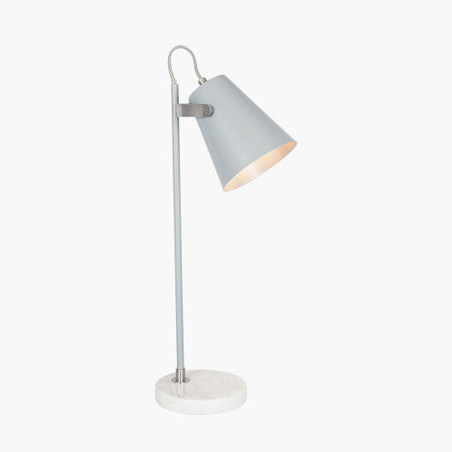 Theia Grey and Satin Nickel Task Table Lamp - TheArtistsQuarter