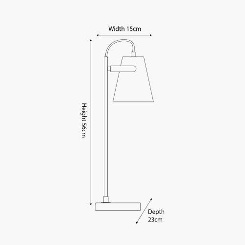 Theia Grey and Satin Nickel Task Table Lamp - TheArtistsQuarter