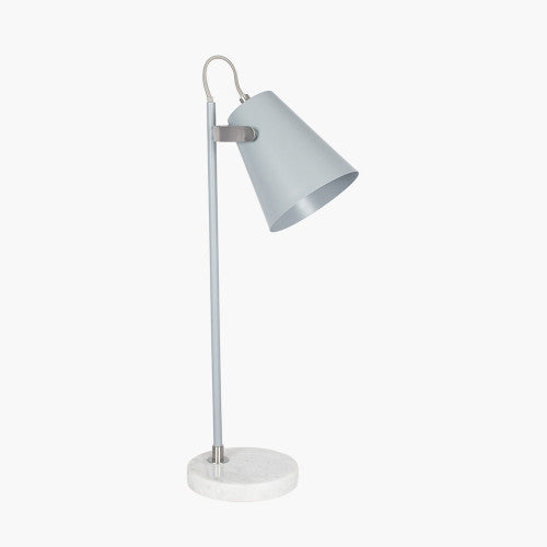 Theia Grey and Satin Nickel Task Table Lamp - TheArtistsQuarter