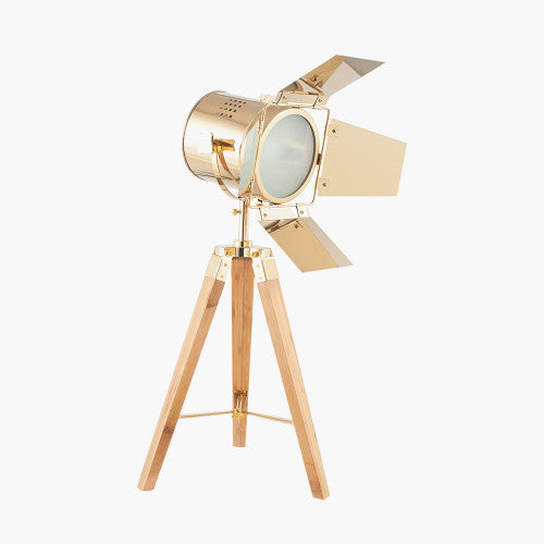 Hereford Gold and Natural Tripod Table Lamp - TheArtistsQuarter