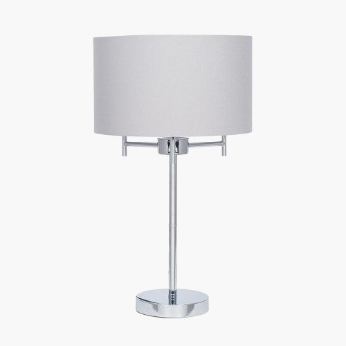 Plaza Silver 3 Light Metal Table Lamp - TheArtistsQuarter