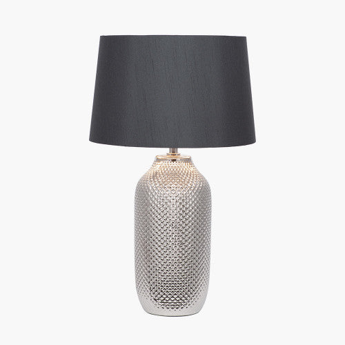 Nova Silver Textured Ceramic Bottle Table Lamp *AWAITING STOCK* - TheArtistsQuarter