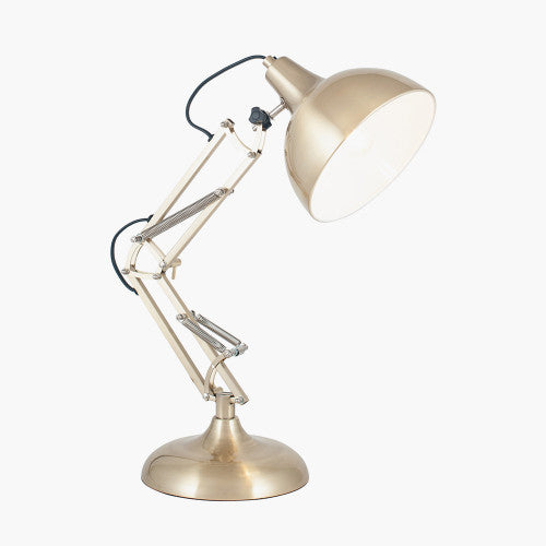 Alonzo Brushed Brass Metal Angled Task Table Lamp - TheArtistsQuarter