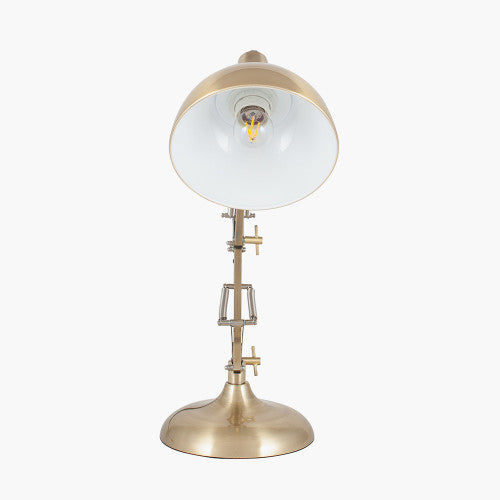 Alonzo Brushed Brass Metal Angled Task Table Lamp - TheArtistsQuarter