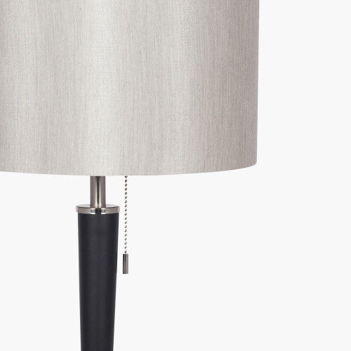 Lowry Brushed Silver and Matt Black Metal Table Lamp - TheArtistsQuarter