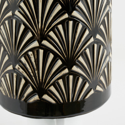 Poiret Black Art Deco Detail Ceramic Table Lamp - TheArtistsQuarter