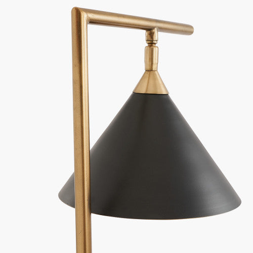 Zeta Matt Black and Antique Brass Table Lamp - TheArtistsQuarter