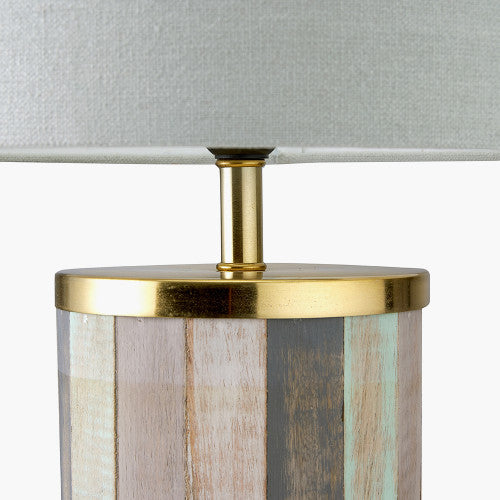 Kerala Distressed Sage Wood Tall Table Lamp - TheArtistsQuarter