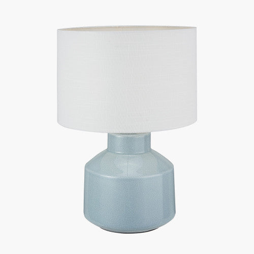 Nora Duck Egg Blue Crackle Effect Table Lamp *STOCK DUE JUNE* - TheArtistsQuarter