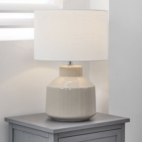 Nora Cream Crackle Effect Table Lamp *AWAITING STOCK* - TheArtistsQuarter