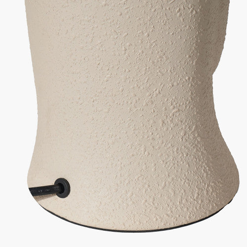 Rushmore Cream Texture Ceramic Table Lamp With Face Detail - TheArtistsQuarter