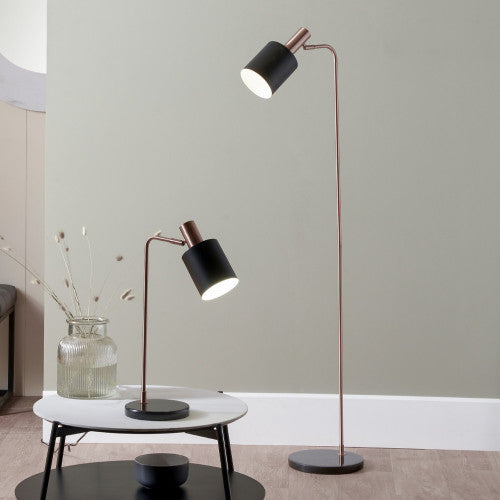 Biba Black and Antique Copper Task Floor Lamp - TheArtistsQuarter