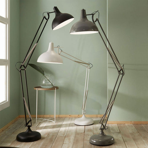 Alonzo Matt White Metal Task Floor Lamp - TheArtistsQuarter