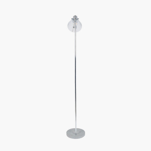 Chaplin Concrete and Brushed Chrome Floor Lamp - TheArtistsQuarter