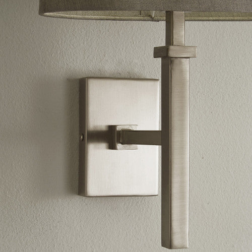 Hilton Satin Silver Metal Wall Light - TheArtistsQuarter