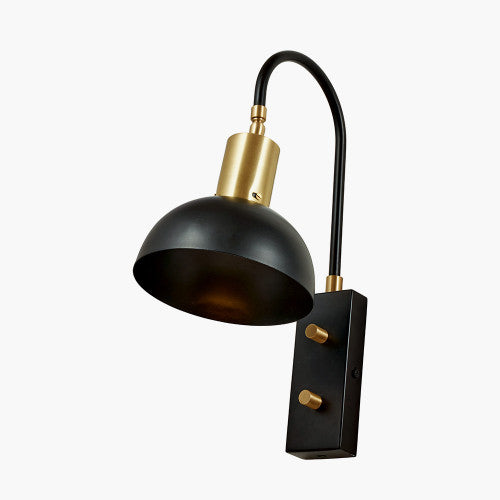 Mayfair Matt Black Domed Task Wall Light - TheArtistsQuarter