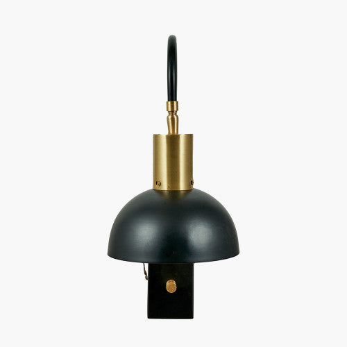 Mayfair Matt Black Domed Task Wall Light - TheArtistsQuarter