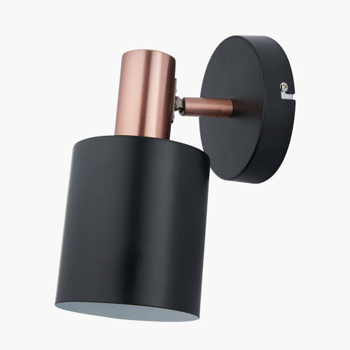 Biba Black and Antique Copper Retro Wall Light - TheArtistsQuarter