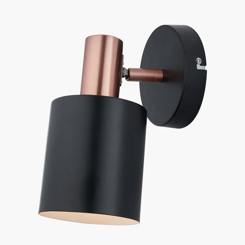 Biba Black and Antique Copper Retro Wall Light - TheArtistsQuarter