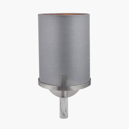 Midland Brushed Nickel and Grey Marble Effect Wall Light - TheArtistsQuarter