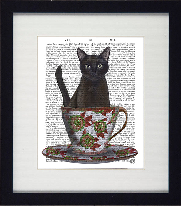 Funky Cats 2 (Cat in teacup) Picture - TheArtistsQuarter