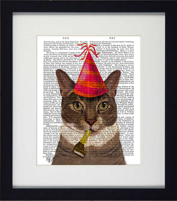 Funky Cats 3 (red party hat) Picture - TheArtistsQuarter