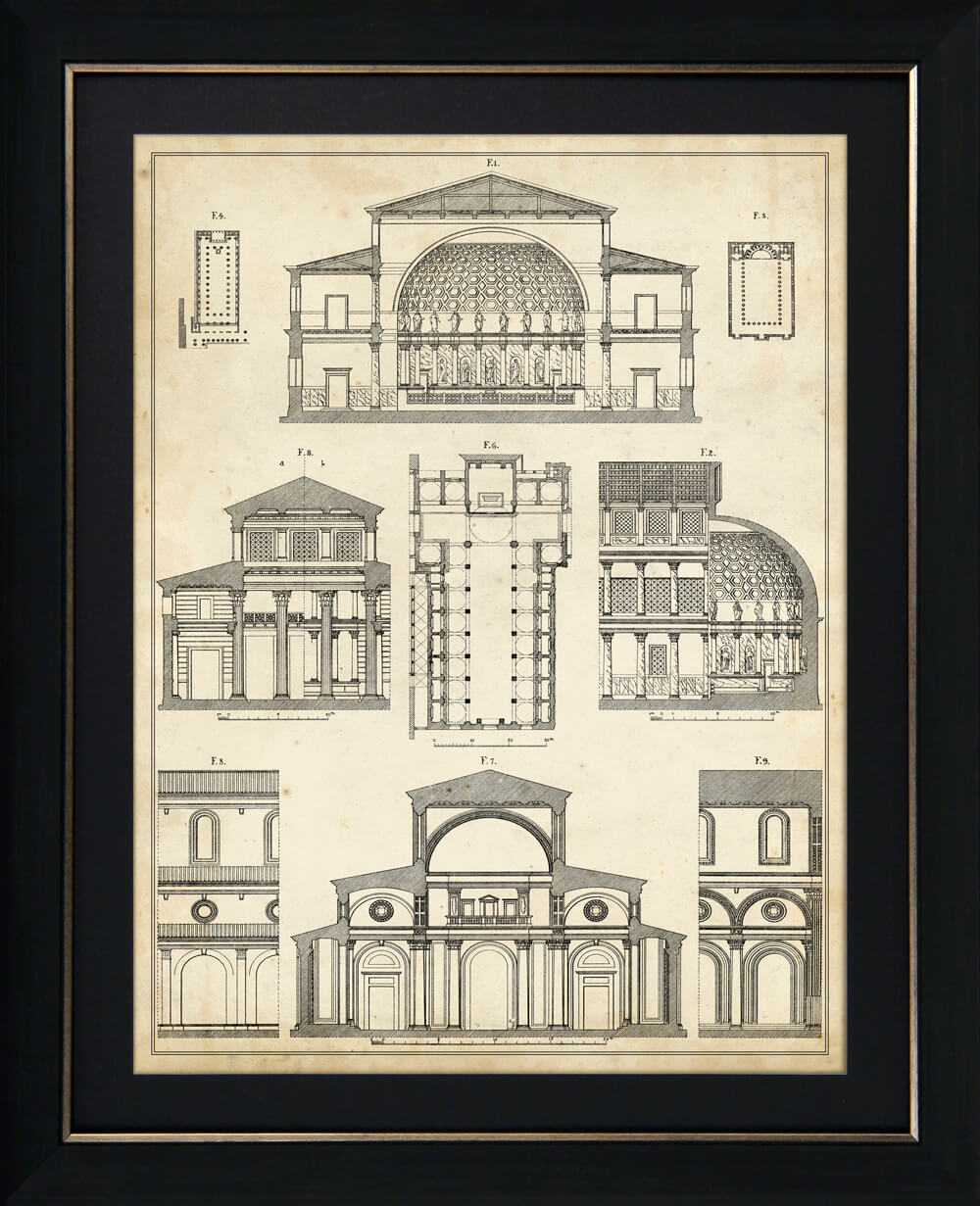 Vintage Architect Plans I - TheArtistsQuarter