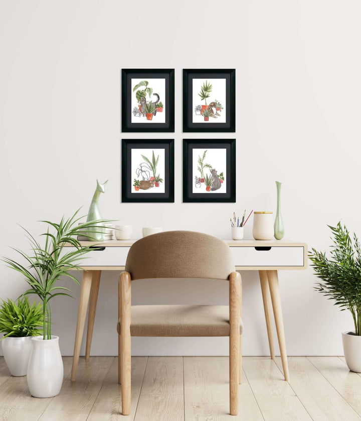 Purrfect Plants Set Of Four By June Erica Vess - TheArtistsQuarter