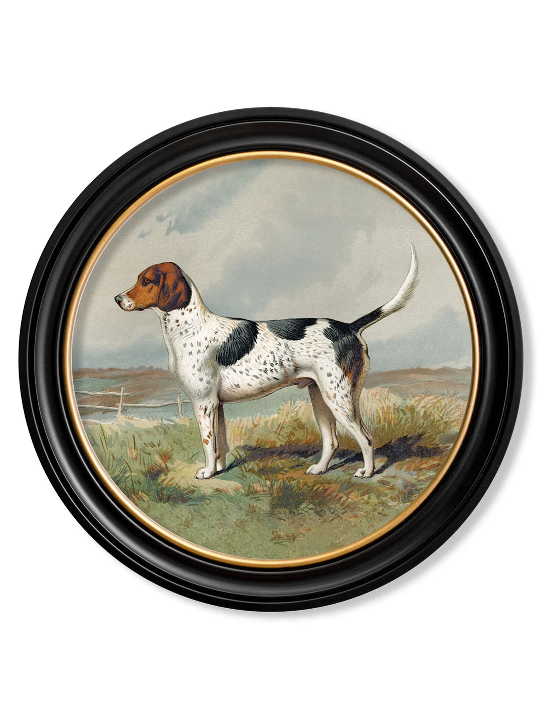 c.1881 Gun Dogs - Round Frame - TheArtistsQuarter