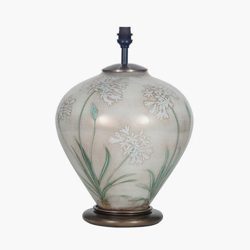 Jenny Worrall 39cm Agapanthus Ginger Jar Glass Table Lamp Base - TheArtistsQuarter