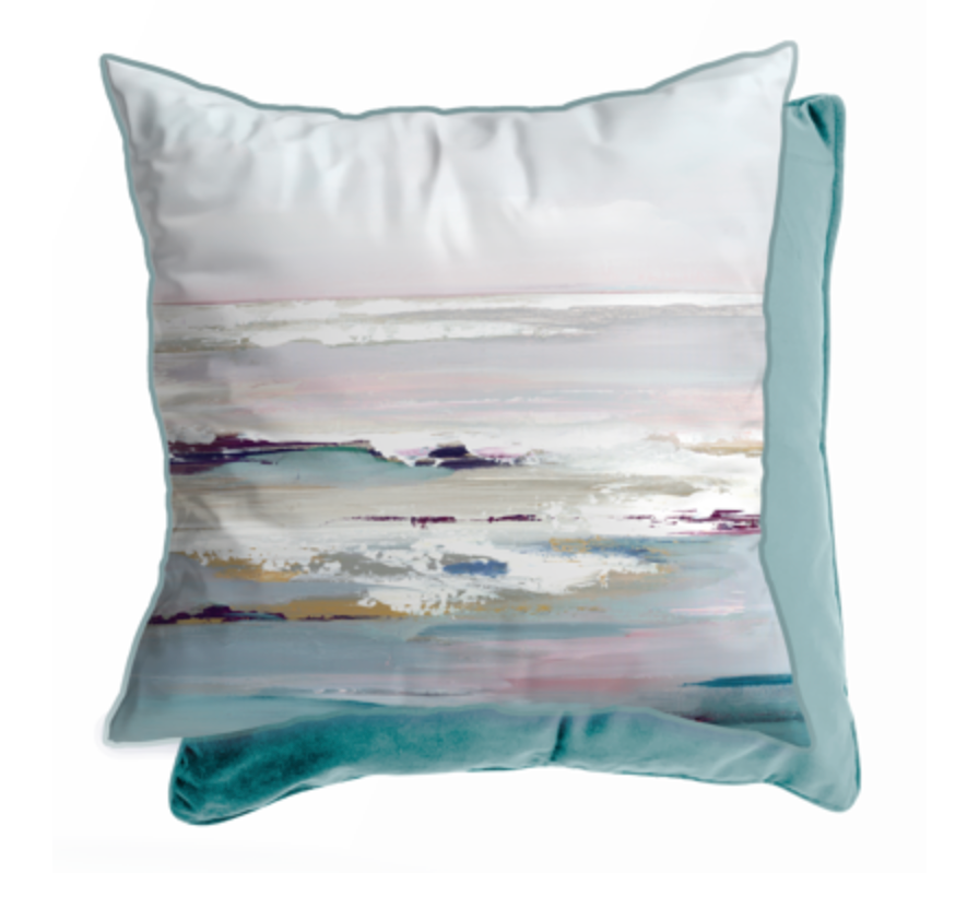 Purple Tides Cushion by Valeria Mravyan *FINAL REDUCTION* - TheArtistsQuarter