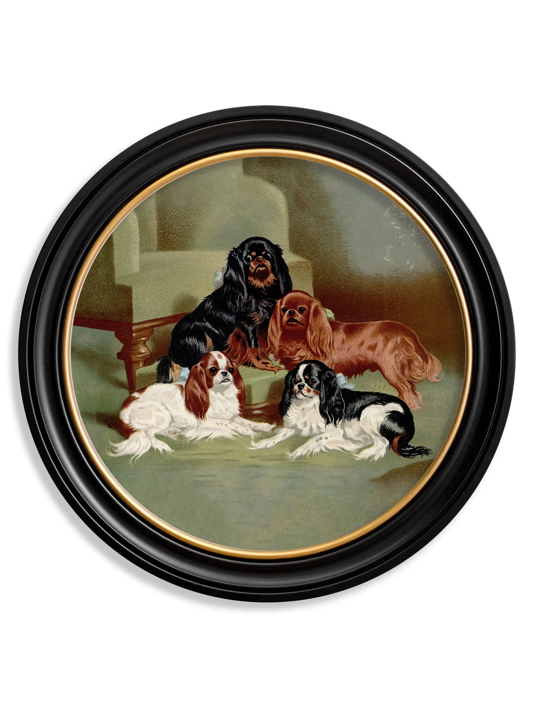 c.1881 Dogs - Round Frame - TheArtistsQuarter