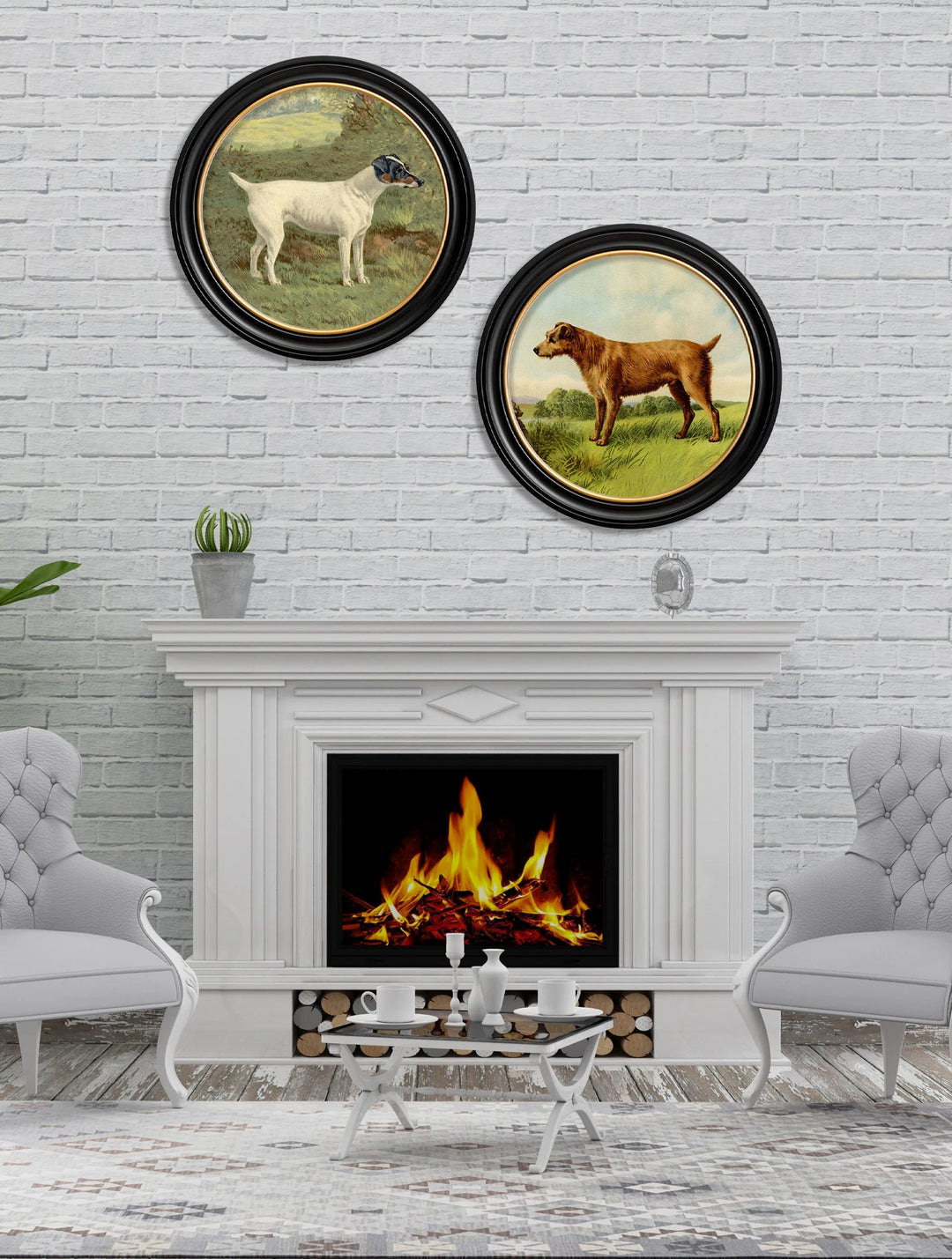 c.1881 Terriers - Round Frame - TheArtistsQuarter