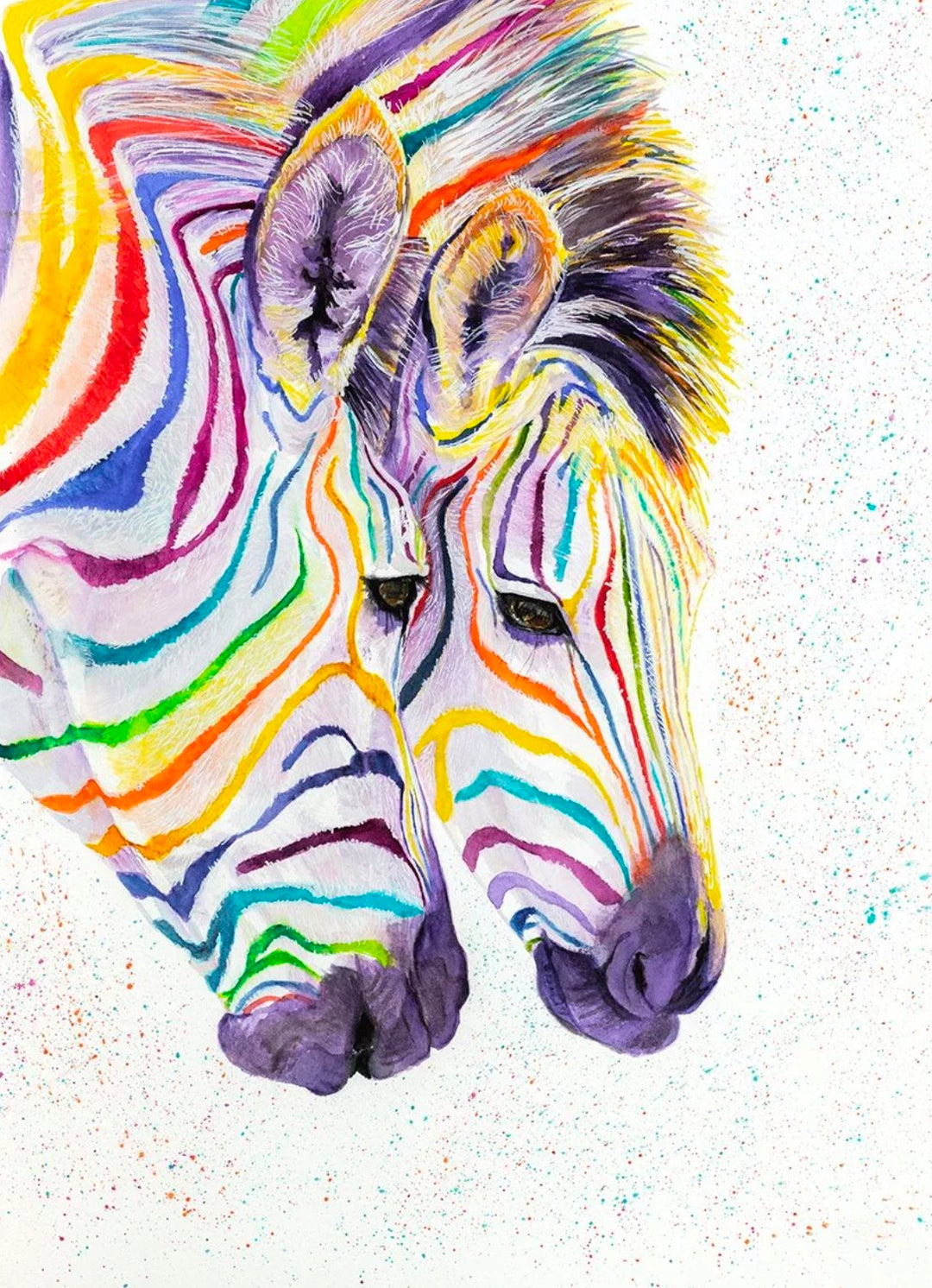 Rainbow Zebras Limited Edition Signed Framed Print By Christine Purdy - TheArtistsQuarter