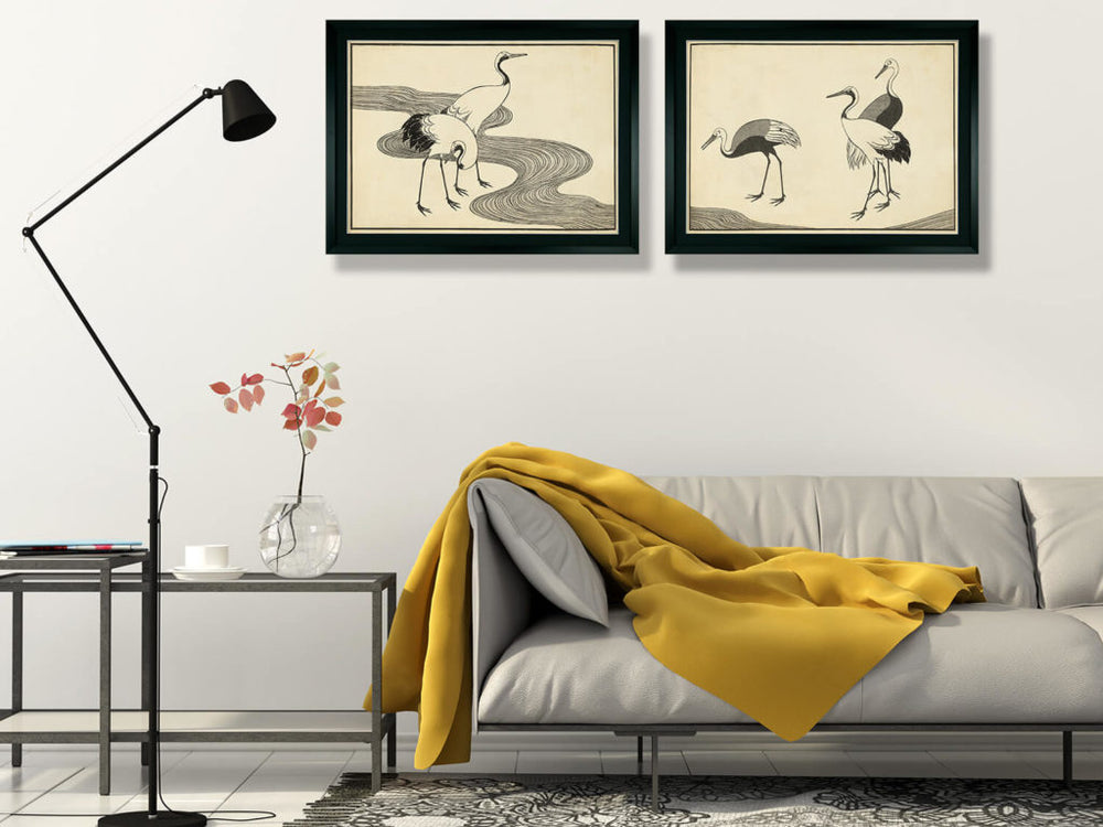 Vintage Japanese Cranes II - TheArtistsQuarter