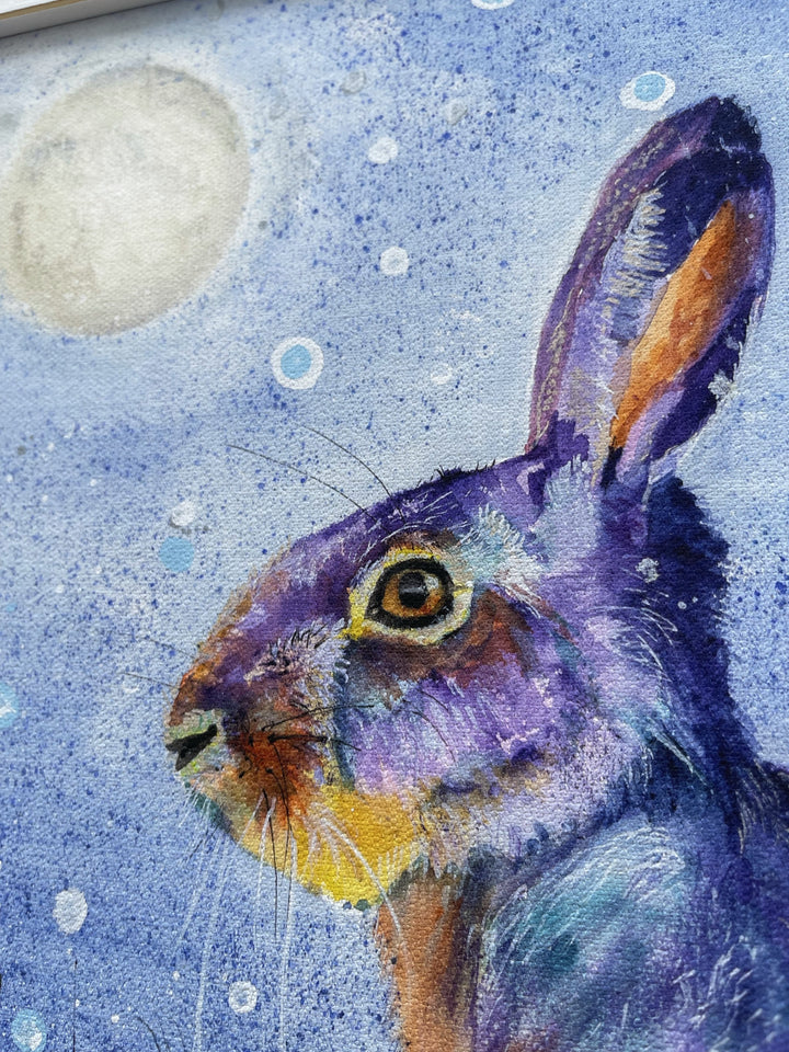 Winter Hare Limited Edition Signed Framed Print By Christine Purdy - TheArtistsQuarter